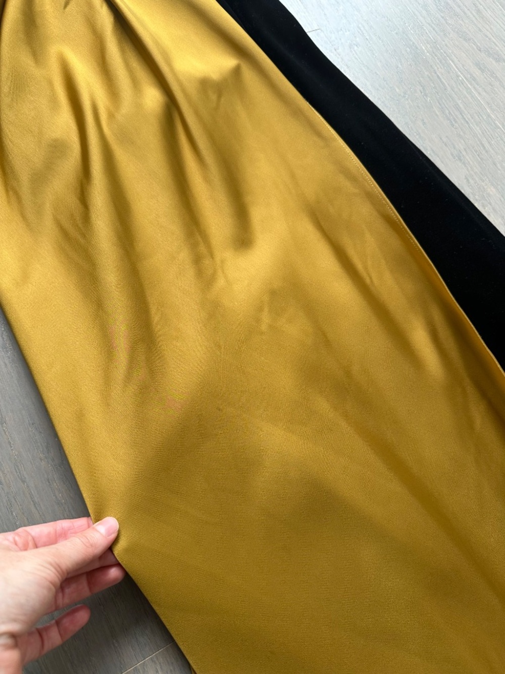 Et Ochs MARILYN Patina Black Yellow Velvet Strapless Maxi Dress Gown - Size 6 - Picture 6 of 11